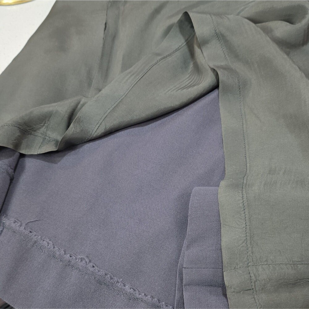 J.Crew Gray Cotton Twill A-Line Mini Skirt Size 30 Lined Zip Belt Loops - Picture 9 of 16